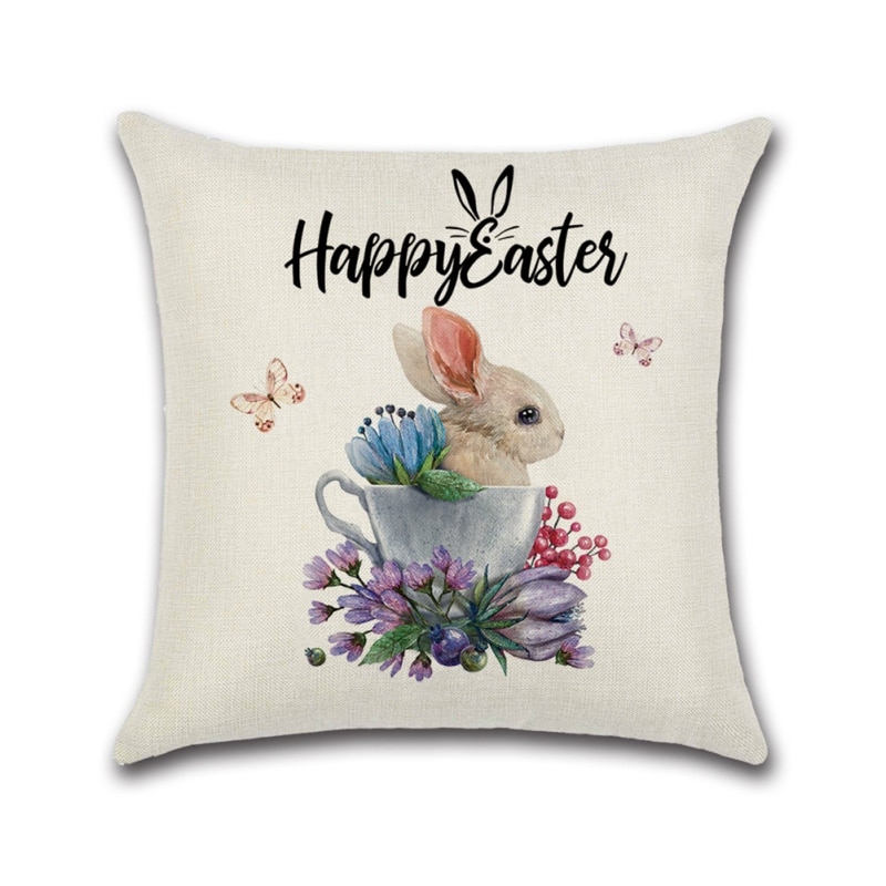 Easter Pillow Cover 18/" Square...BRAND NEW...Bunny with Egg...